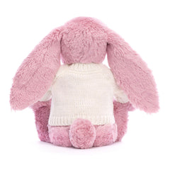 Bashful Tulip Pink Bunny with Personalized Cream Jumper