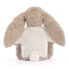 Bashful Beige Bunny with Personalized Cream Jumper