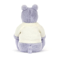 Bashful Hippo with Personalized Cream Jumper