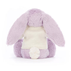 Bashful Lilac Bunny with Personalized Cream Jumper