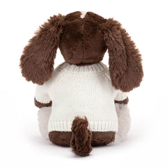 Bashful Fudge Puppy with Personalized Cream Jumper