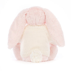 Bashful Pink Bunny with Personalized Cream Jumper