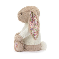Blossom Beige Bunny 'Petal' with Personalized Cream Jumper
