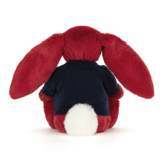 Bashful Luxe Bunny Scarlett with Personalized Navy Jumper