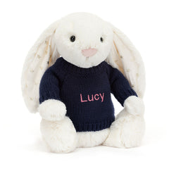 Bashful Twinkle Bunny with Personalized Navy Jumper