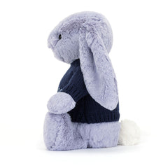 Bashful Viola Bunny with Personalized Navy Jumper