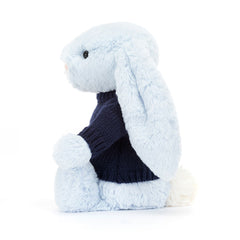 Bashful Blue Bunny with Personalized Navy Jumper