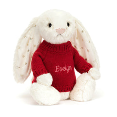 Bashful Twinkle Bunny with Personalized Red Jumper