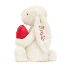 Personalized Bashful Red Love Heart Bunny Medium