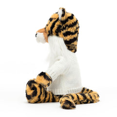 Bashful Tiger with Personalized Cream Jumper