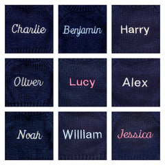 Bashful Cream Bunny with Personalized Navy Jumper