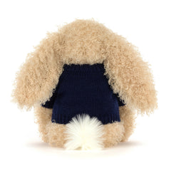 Bashful Luxe Bunny Curly with Personalized Navy Jumper