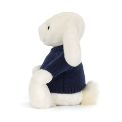 Bashful Luxe Bunny Luna with Personalized Navy Jumper