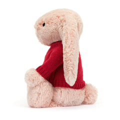Bashful Blush Bunny with Personalized Red Jumper