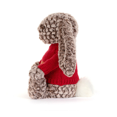 Bashful Luxe Bunny Pine with Personalized Red Jumper