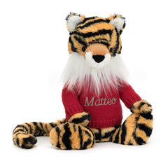 Bashful Tiger with Personalized Red Jumper